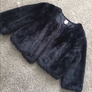 Lauren Conrad Black Faux Fur jacket
